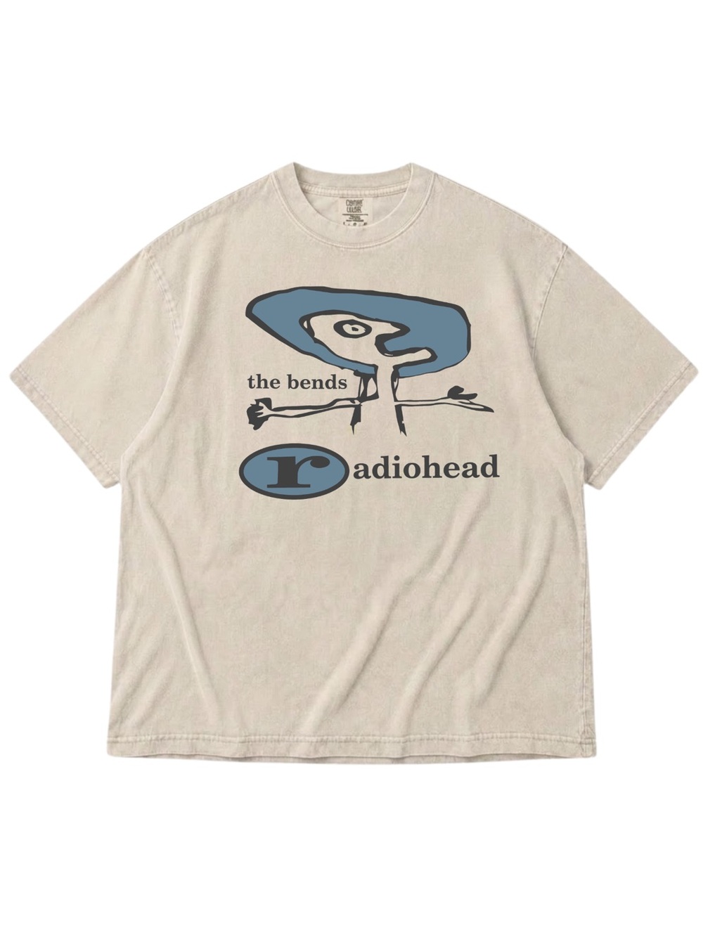 Comfort Colors Radiohead "The Bends" Graphic Tee - Ivory with Blue Print